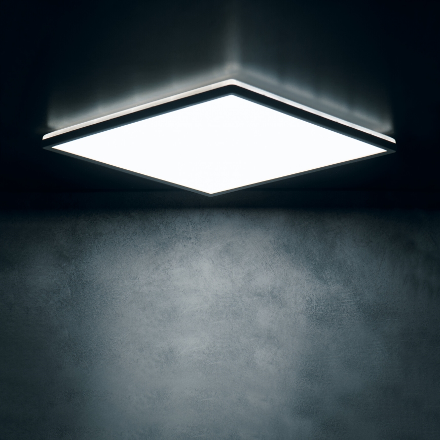 Plafón LED AZPO LED/12,3W/230V 3000/4000/6000K 22,5x22,5 cm IP54 negro