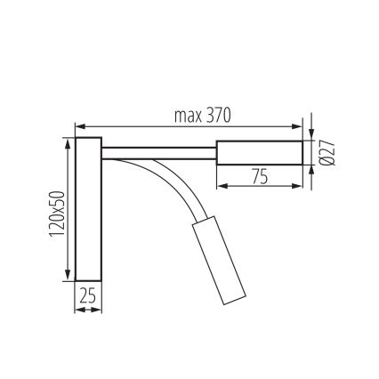 Lámpara flexible LED TONIL LED/3,3W/230V blanco/dorado