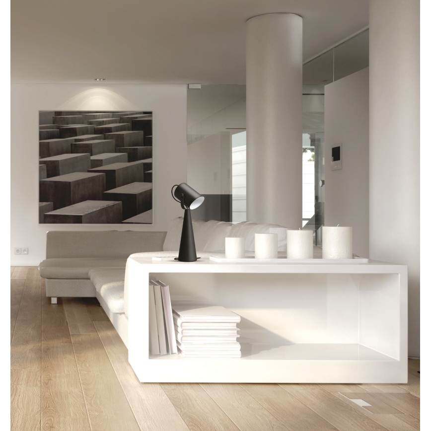 Lámpara de mesa LARATA 1xE27/5W/230V negra