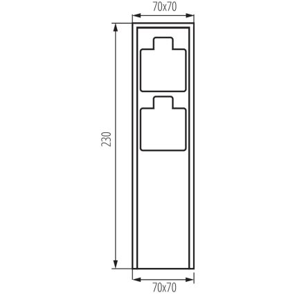 Columna de enchufe exterior DASTO 2Z Tipo E 230V IP44 antracita