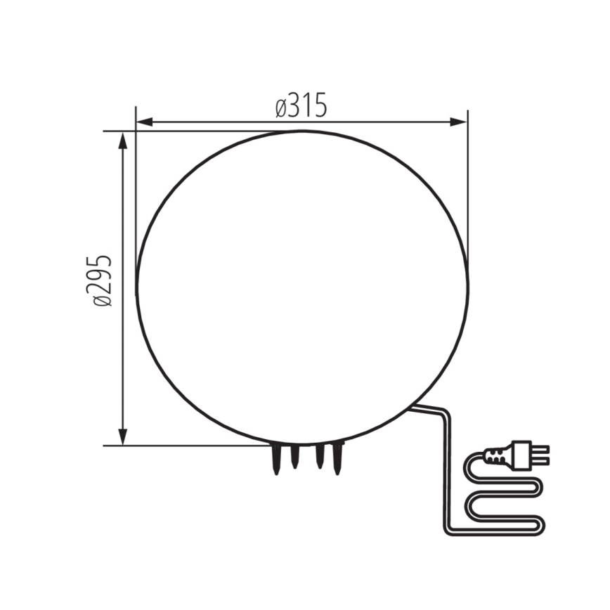 Lámpara exterior STONO 1xE27/15W/230V Ø 31,5 cm IP65