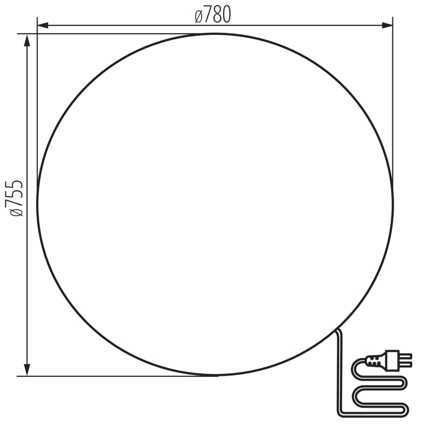 Lámpara de exterior STONO 1xE27/25W/230V diá. 78 cm IP65