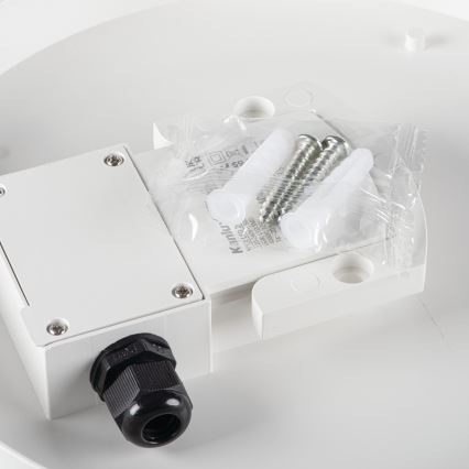 Plafón LED técnico con sensor de movimiento IPER LED/26W/230V IK10 IP65 redondeado blanco