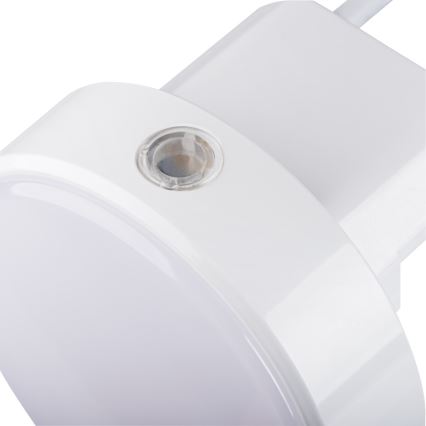 Kanlux 37396 - Luz de orientación LED regulable con sensor crepuscular para enchufe ULOV LED/0,5W/230V blanco