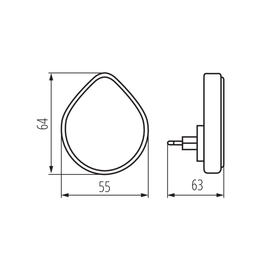 Kanlux 37396 - Luz de orientación LED regulable con sensor crepuscular para enchufe ULOV LED/0,5W/230V blanco