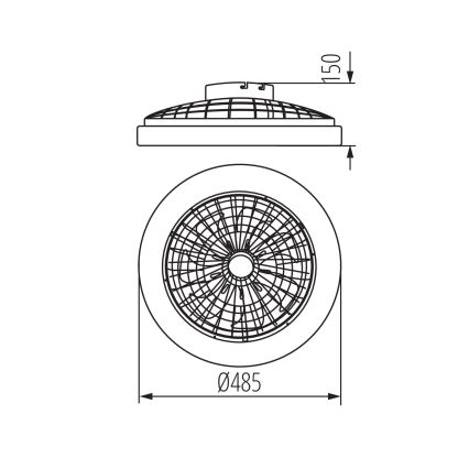 LED RGBW Plafón regulable con ventilador PLAVE LED/48W/230V 3000/4000/6500K + control remoto