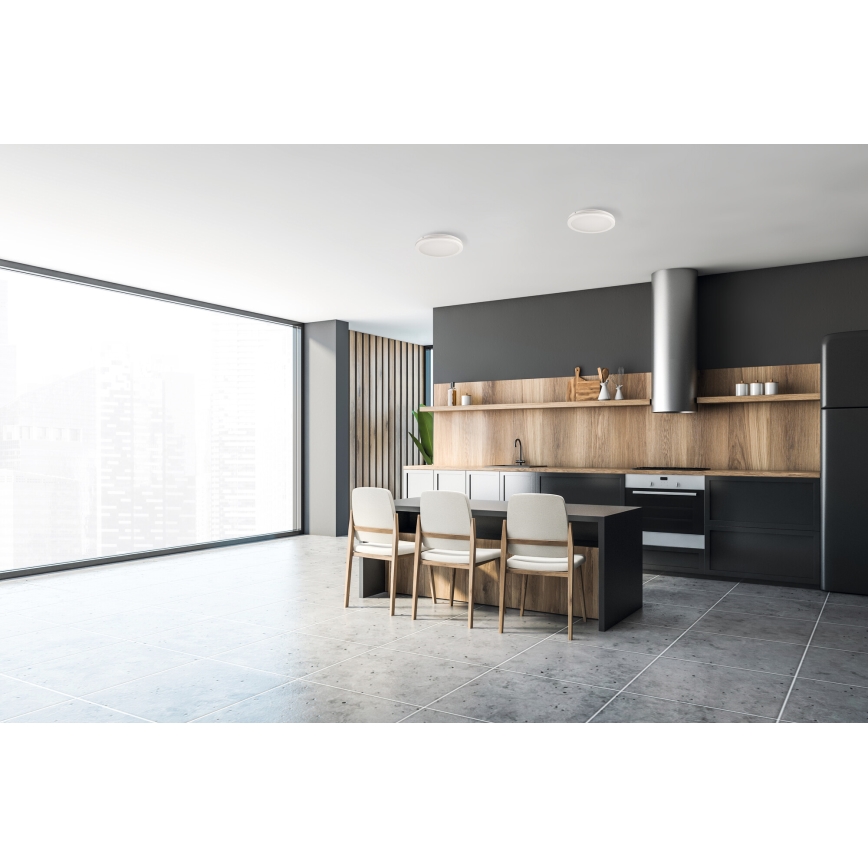 Plafón LED de exterior BENO ECO LED/12W/230V 3000/4000/6500K diá. 20 cm IP65 blanco