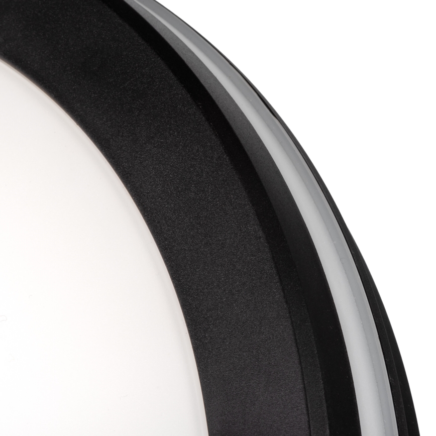 Plafón LED de exterior BENO ECO LED/12W/230V 3000/4000/6500K diá. 20 cm IP65 negro