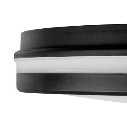 Plafón LED de exterior BENO ECO LED/12W/230V 3000/4000/6500K diá. 20 cm IP65 negro