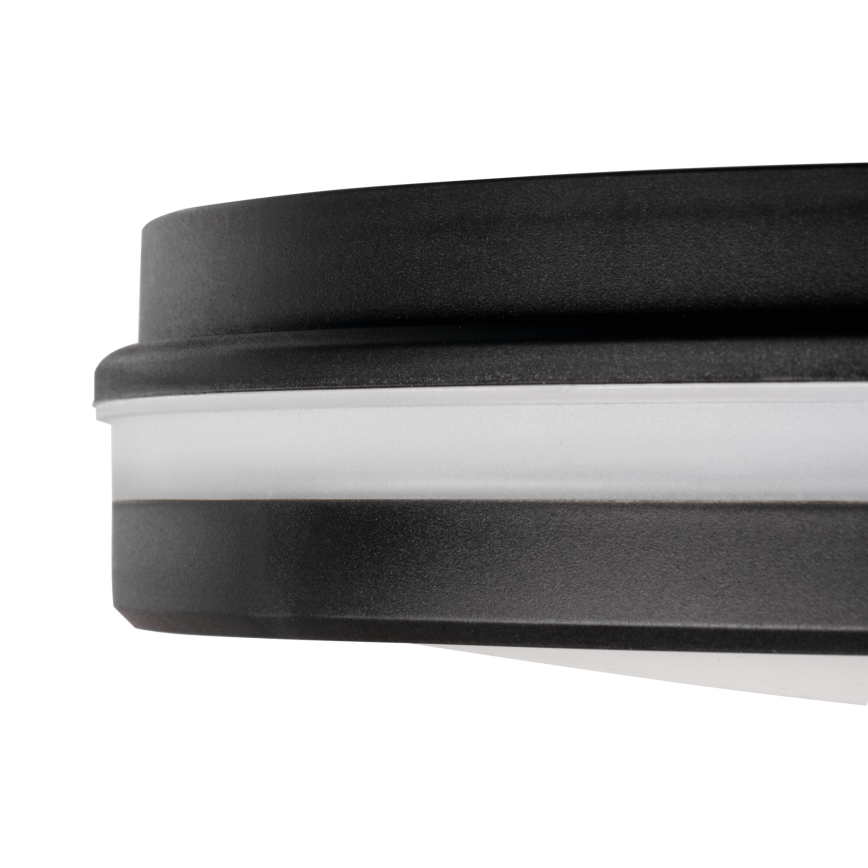 Plafón LED de exterior BENO ECO LED/12W/230V 3000/4000/6500K diá. 20 cm IP65 negro