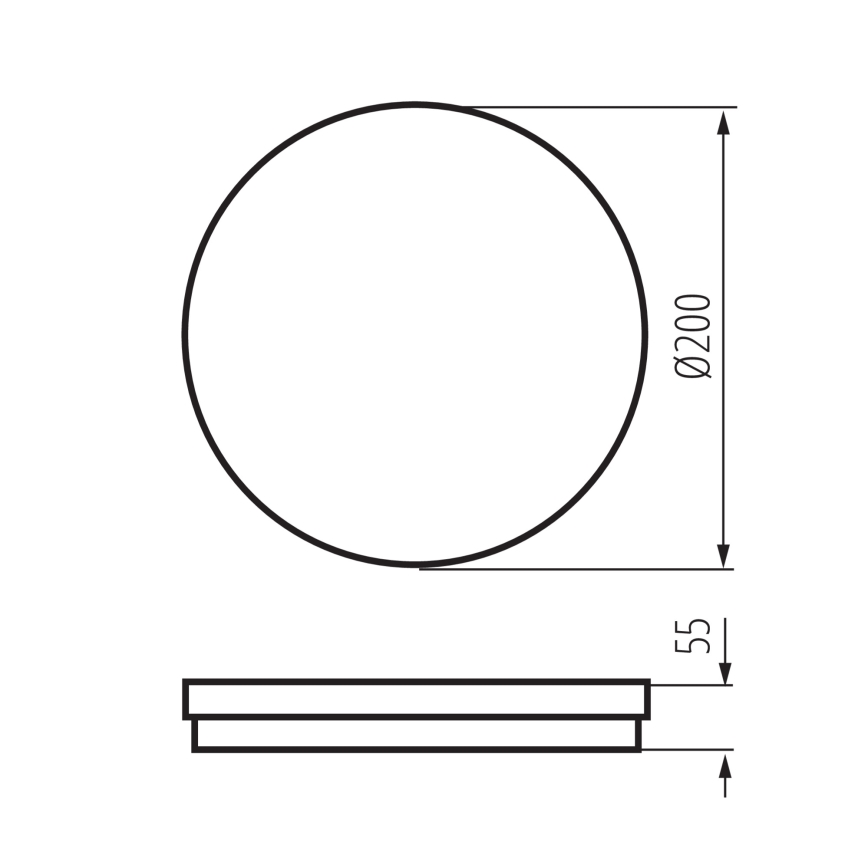 Plafón LED de exterior BENO ECO LED/12W/230V 3000/4000/6500K diá. 20 cm IP65 negro