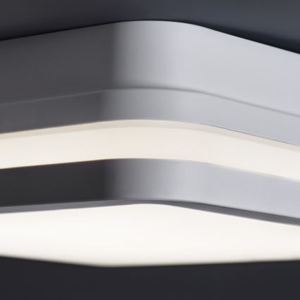 Plafón LED de exterior con sensor de movimiento BENO LED/12/18W/230V 3000/3500/4000K IP65 blanco cuadrado