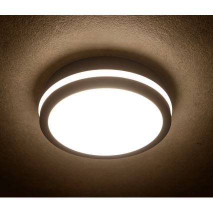 Plafón LED de exterior con sensor de movimiento BENO LED/12/18W/230V 3000/3500/4000K IP65 antracita redondeado