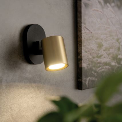 Foco de pared LAURIN 1xGU10/10W/230V latón/negro