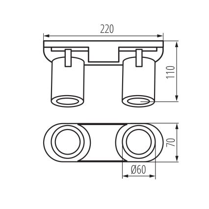 Foco LAURIN 2xGU10/10W/230V latón/negro