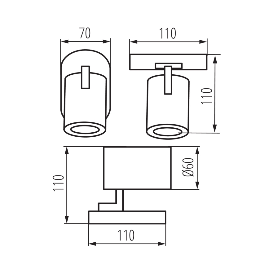 Foco de pared LAURIN 1xGU10/10W/230V latón/blanco