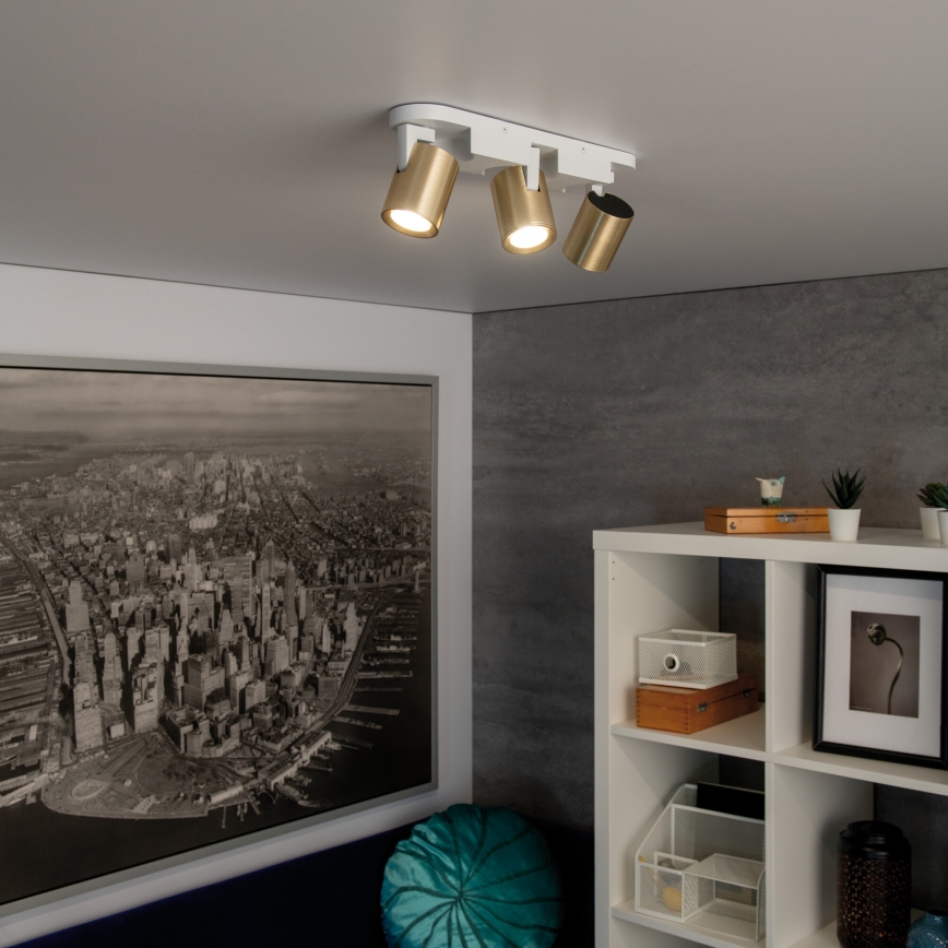 Foco LAURIN 3xGU10/10W/230V latón/blanco