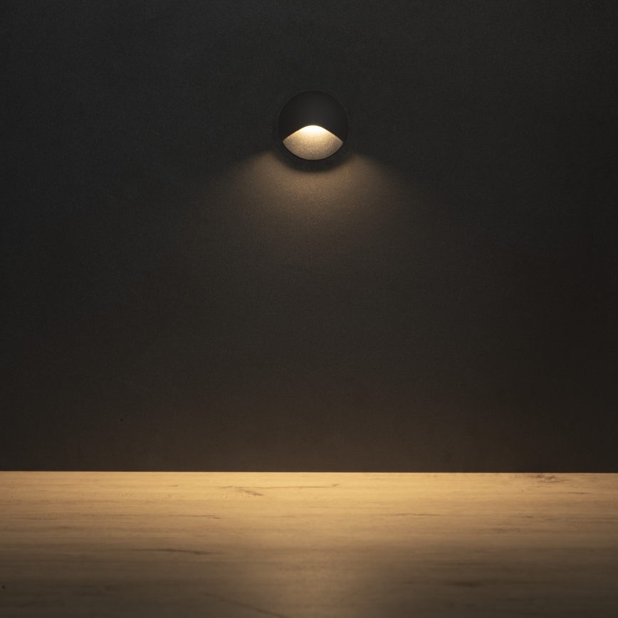 Luminaria LED para escalera EXIN LED/2,5W/230V 3000K IP65 antracita redonda