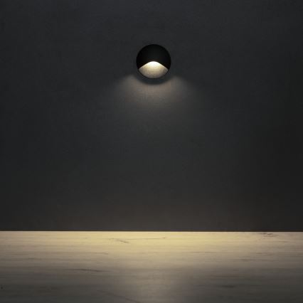 Luminaria LED para escaleras EXIN LED/2,5W/230V 4000K IP65 negra redonda