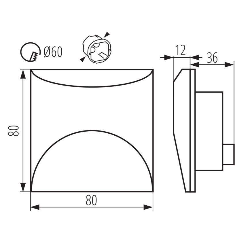 Luminaria LED para escalera EXIN LED/2,5W/230V 4000K IP65 blanca, cuadrada