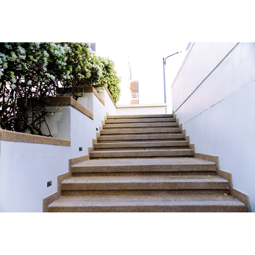 Luminaria LED para escalera con sensor de movimiento y de crepúsculo EXIN LED/2,5W/230V 4000K IP65 antracita, cuadrada