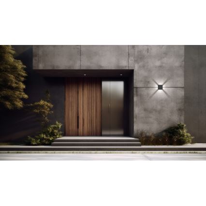 Aplique LED de pared para exterior REFAZI, 6W, 230V, IP54, negro