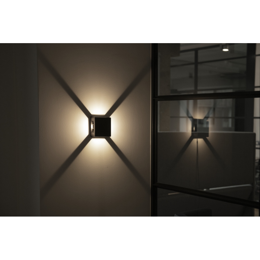 Aplique LED de pared para exterior REFAZI, 6W, 230V, IP54, negro