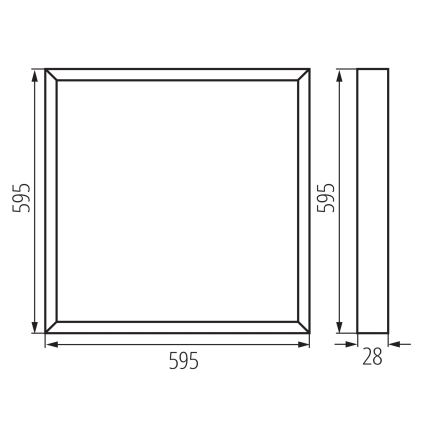 Panel LED para falso techo BLINGO AIO — 38 W, 230 V, temperaturas de color seleccionables 3000/4000/6500 K, 60 x 60 cm, CRI 90