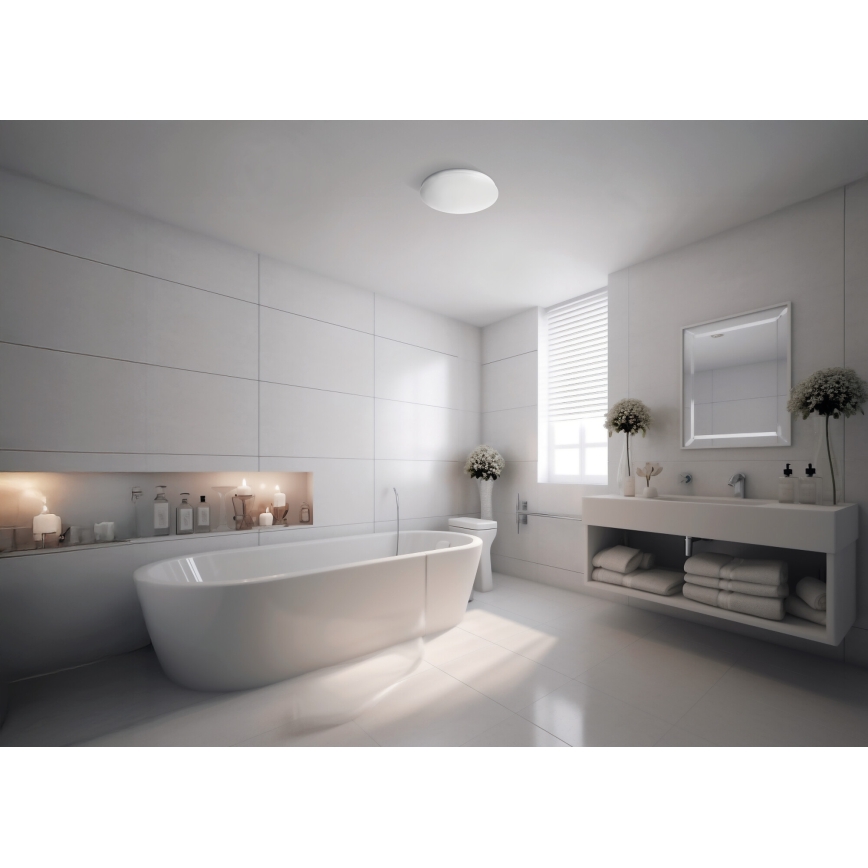 Plafón de techo LED para baño ENELO, 24W/230V, Ø 38 cm, IP44
