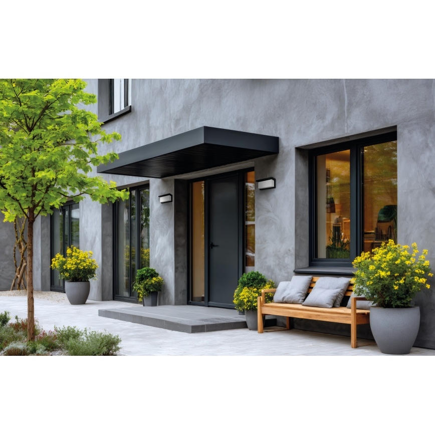 Aplique de pared exterior LED LERTO LED/12W/230V IP54 negro