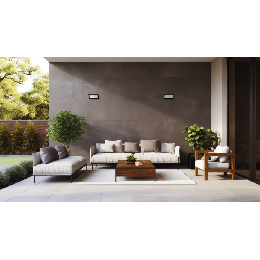 Aplique de pared exterior LED LERTO LED/12W/230V IP54 negro