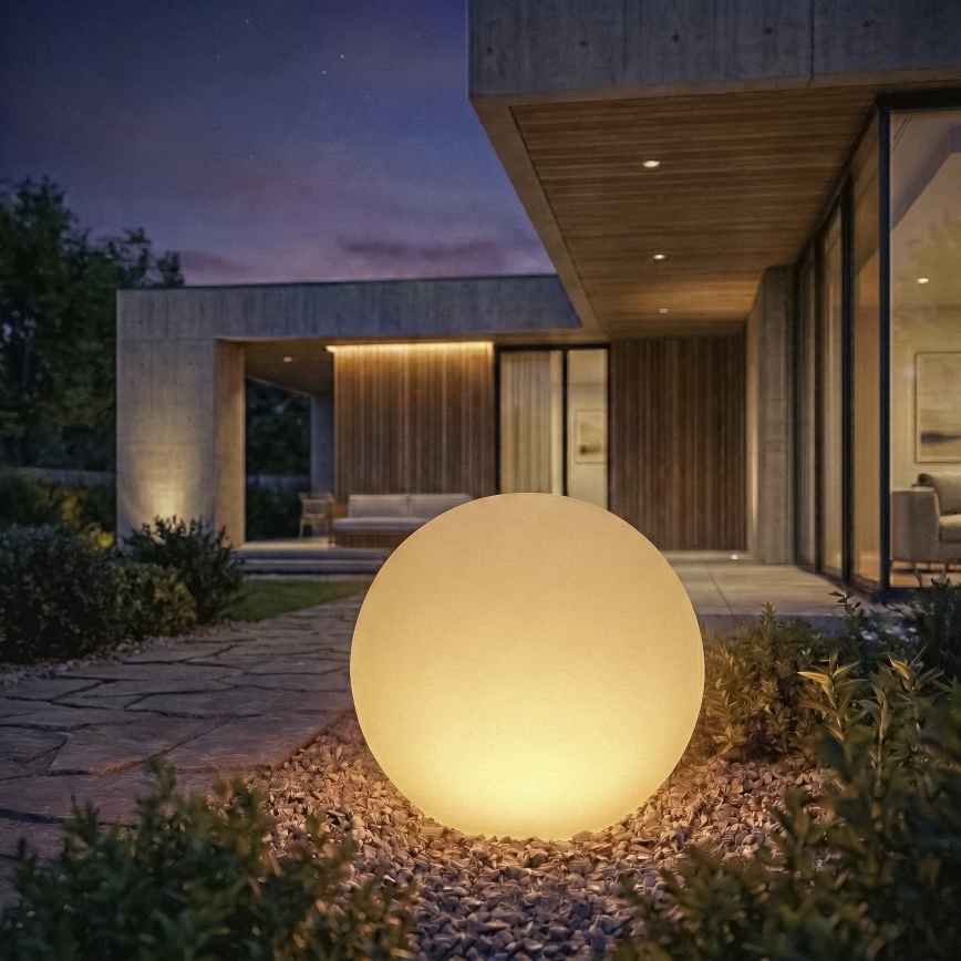 Lámpara de exterior STONO 1x E27/20W/230V diámetro 40 cm IP65 blanca