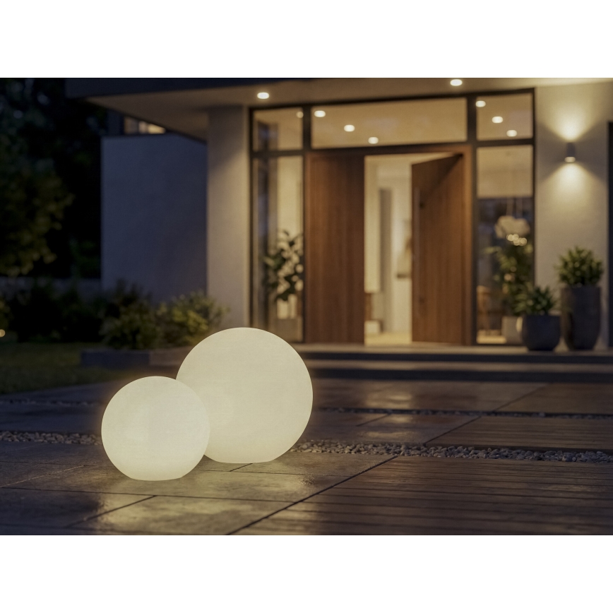 Lámpara de exterior STONO 1x E27/20W/230V diámetro 40 cm IP65 blanca