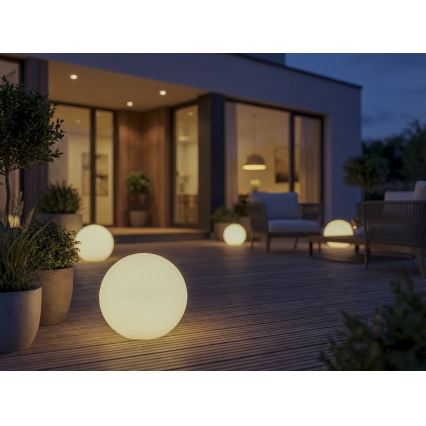 Lámpara de exterior STONO 1x E27/20W/230V diámetro 40 cm IP65 blanca