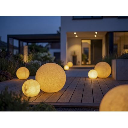 Lámpara de exterior STONO 1x E27/20W/230V, diámetro 50 cm, IP65, beige