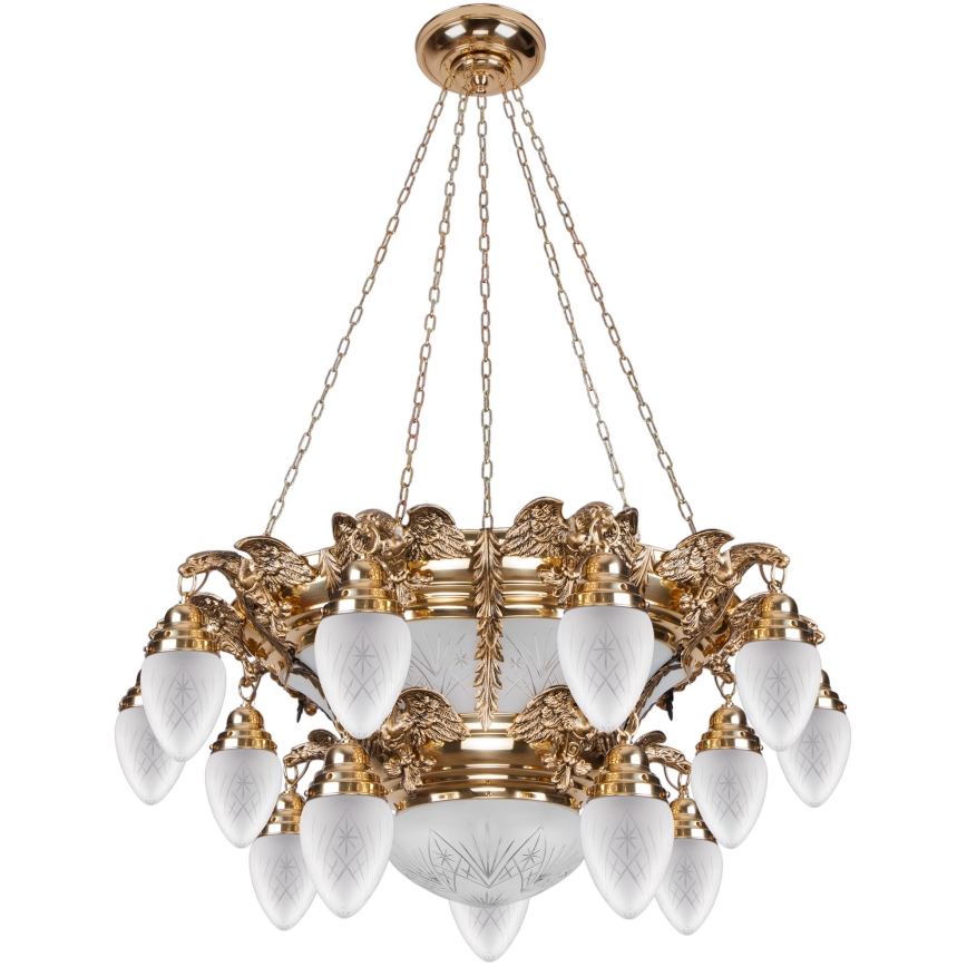 Kemar OW150 - Lámpara araña OURO EAGLE 15xE27/60W/230V + 6xE27/100W/230V