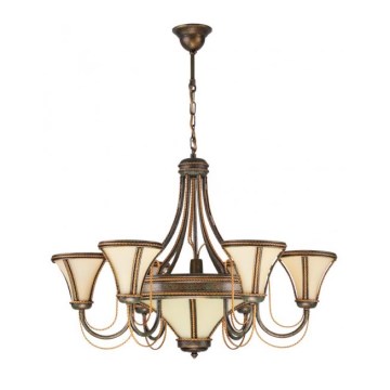 Kemar T/6 - Lámpara colgante TANAJA 6xE14/60W+1xE27/100W verde