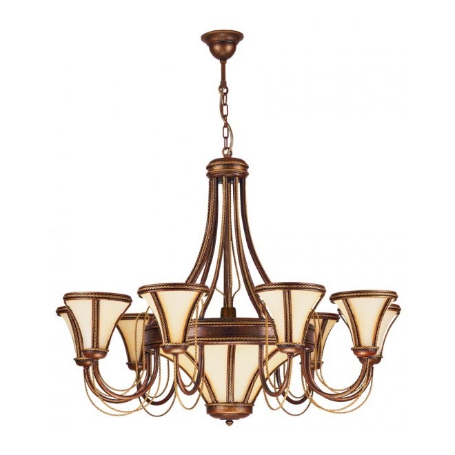 Kemar T/9 - Lámpara colgante TANAJA 9xE14/60W+1xE27/100W rojo