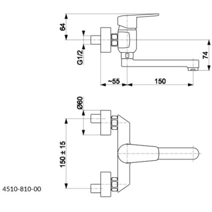 KFA Armatura 4510-810-00 - Grifo de lavabo GERMAN cromo brillante