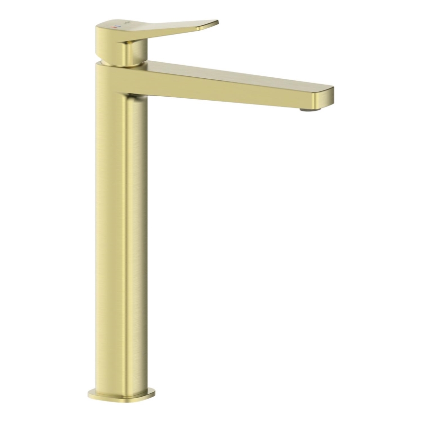 KFA Armatura 4522-712-31 - Grifo de lavabo + válvula de desagüe MALAGA 30,3 cm acabado dorado cepillado