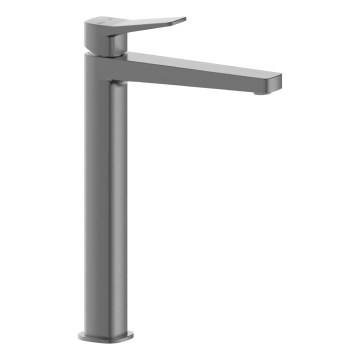 KFA Armatura 4522-712-61 - Grifo de lavabo + válvula de desagüe MALAGA 30,3 cm, gris metálico