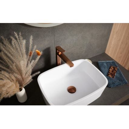 KFA Armatura 4522-815-34 - Grifo de lavabo + válvula de desagüe MALAGA 15,9 cm oro rosa