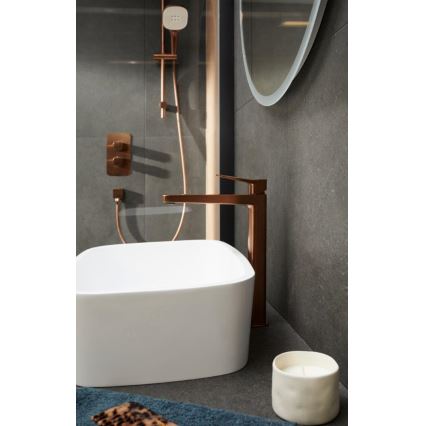 KFA Armatura 4522-815-34 - Grifo de lavabo + válvula de desagüe MALAGA 15,9 cm oro rosa