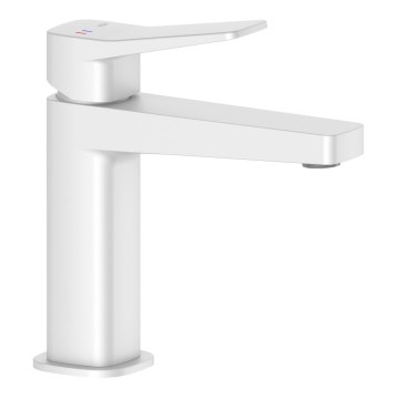 KFA Armatura 4522-815-44 - Grifo monomando para lavabo + válvula de desagüe MALAGA 15,9 cm blanco