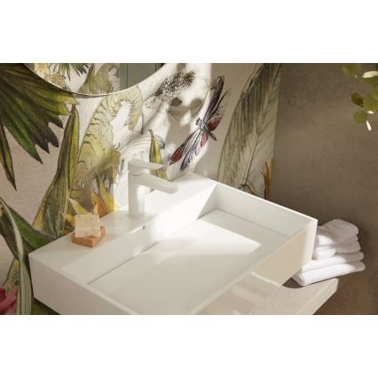 KFA Armatura 4522-815-44 - Grifo monomando para lavabo + válvula de desagüe MALAGA 15,9 cm blanco