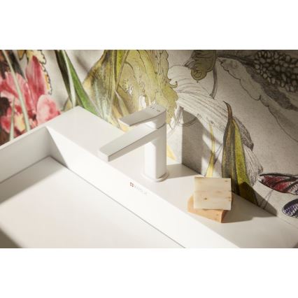 KFA Armatura 4522-815-44 - Grifo monomando para lavabo + válvula de desagüe MALAGA 15,9 cm blanco