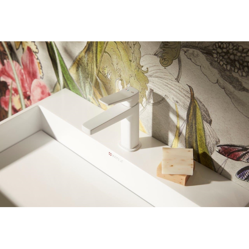 KFA Armatura 4522-815-44 - Grifo monomando para lavabo + válvula de desagüe MALAGA 15,9 cm blanco