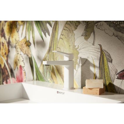 KFA Armatura 4522-815-44 - Grifo monomando para lavabo + válvula de desagüe MALAGA 15,9 cm blanco