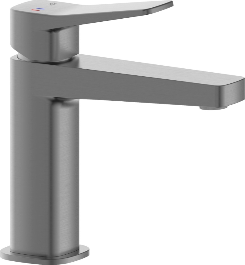 KFA Armatura 4522-815-61 - Grifo para lavabo + desagüe MALAGA, 15,9 cm, gris metálico
