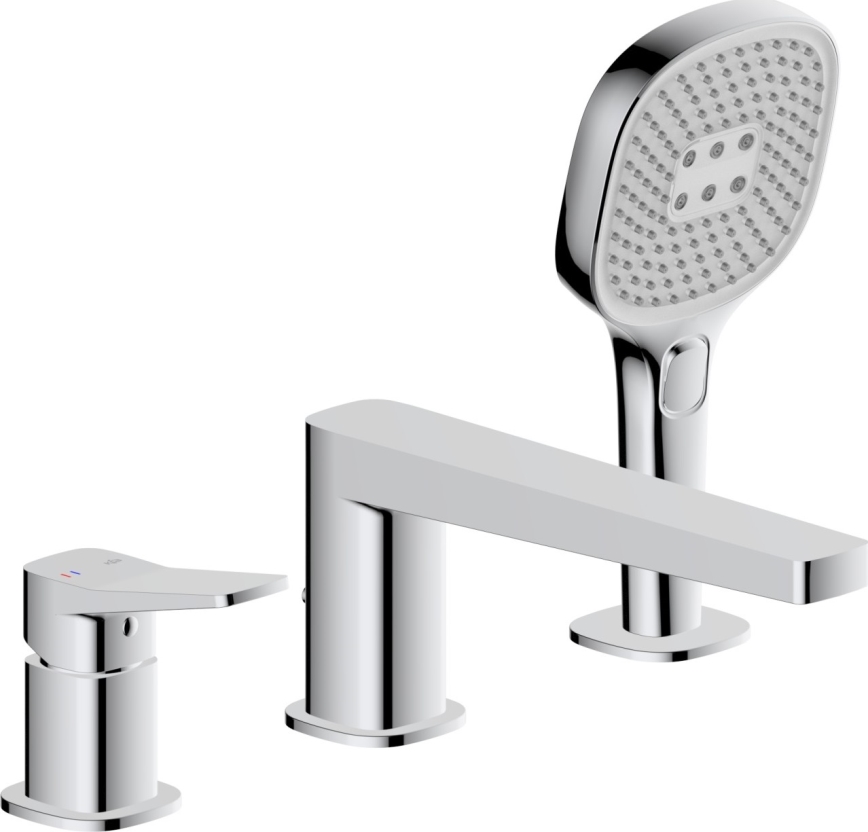 KFA Armatura 4525-210-00 - Batería de bañera de 3 orificios MALAGA cromo brillante